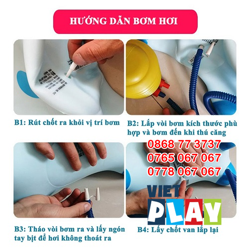 Cách bơm thú nhún bằng tay cho bé 