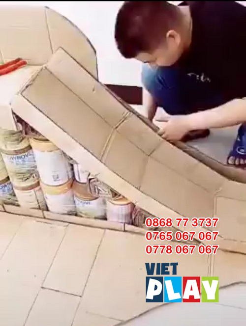 Cách làm cầu trượt bằng bìa carton và hộp sữa